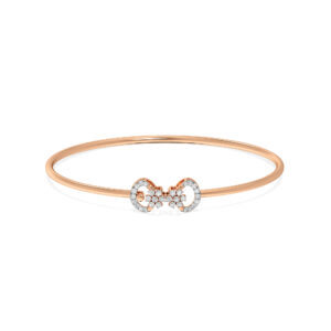 Floral Embrace Diamond Oval Bangle Bracelet