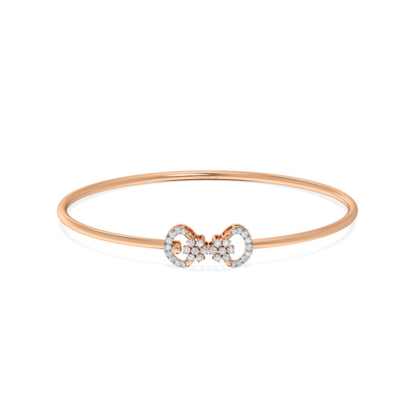 Floral Embrace Diamond Oval Bangle Bracelet