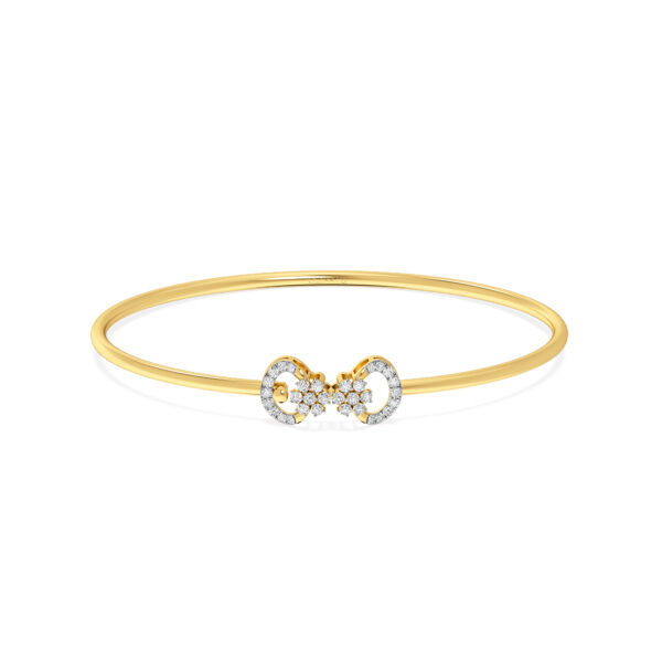Floral Embrace Diamond Oval Bangle Bracelet