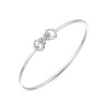 Floral Embrace Diamond Oval Bangle Bracelet
