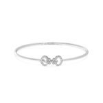 Floral Embrace Diamond Oval Bangle Bracelet