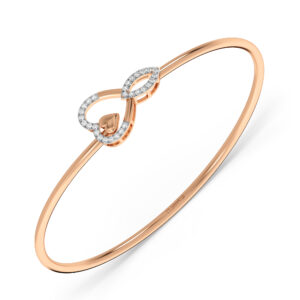 Dual Charm Openable Heart Diamond Oval Bangle Bracelet