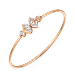 Elegant Ladies Rose Diamond Oval Bangle Bracelet