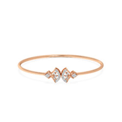 Elegant Ladies Rose Diamond Oval Bangle Bracelet