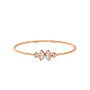 Elegant Ladies Rose Diamond Oval Bangle Bracelet