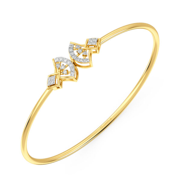Elegant Ladies Rose Diamond Oval Bangle Bracelet