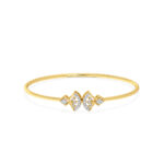 Elegant Ladies Rose Diamond Oval Bangle Bracelet