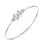 Elegant Ladies Rose Diamond Oval Bangle Bracelet