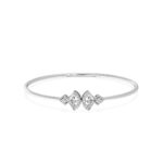 Elegant Ladies Rose Diamond Oval Bangle Bracelet