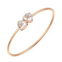 Minimalist Teardrop Diamond Oval Bangle Bracelet