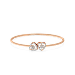 Minimalist Teardrop Diamond Oval Bangle Bracelet