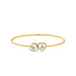 Minimalist Teardrop Diamond Oval Bangle Bracelet