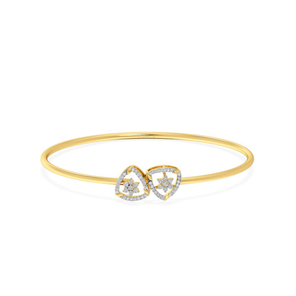 Minimalist Teardrop Diamond Oval Bangle Bracelet
