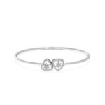 Minimalist Teardrop Diamond Oval Bangle Bracelet