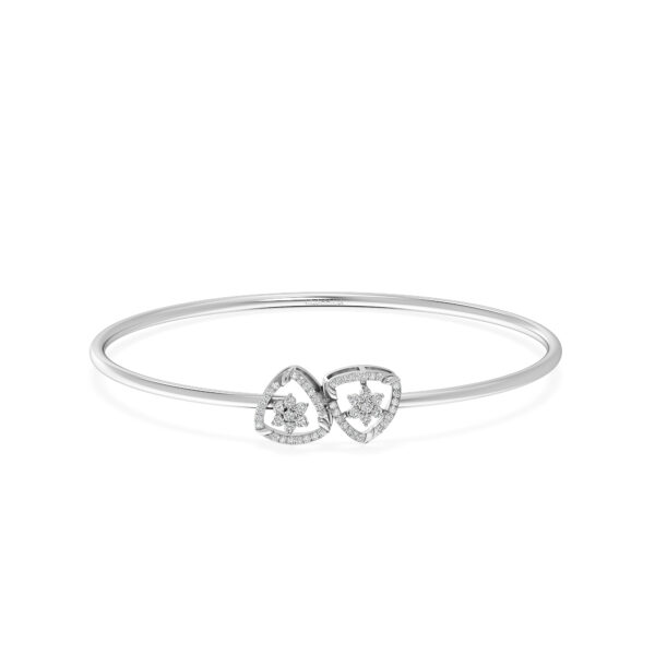 Minimalist Teardrop Diamond Oval Bangle Bracelet