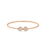 Floral Bow Diamond Openable Bangle in Rose Gold  Diamond Oval Bangle Bracelet