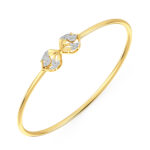 Floral Bow Diamond Openable Bangle in Rose Gold  Diamond Oval Bangle Bracelet