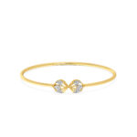 Floral Bow Diamond Openable Bangle in Rose Gold  Diamond Oval Bangle Bracelet