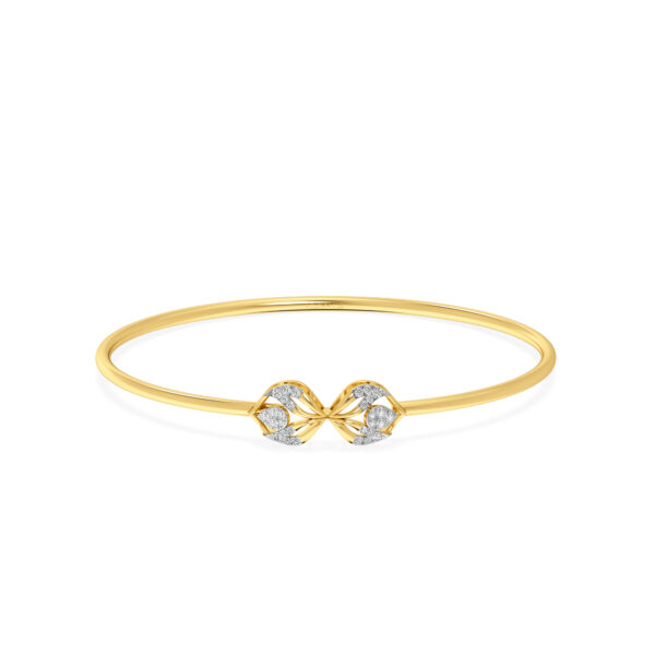 Floral Bow Diamond Openable Bangle in Rose Gold  Diamond Oval Bangle Bracelet