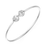 Floral Bow Diamond Openable Bangle in Rose Gold  Diamond Oval Bangle Bracelet
