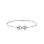 Floral Bow Diamond Openable Bangle in Rose Gold  Diamond Oval Bangle Bracelet
