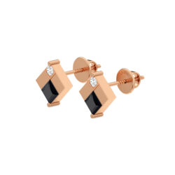 Style Black And Gold Drop Diamond Earring