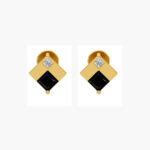 Style Black And Gold Drop Diamond Earring