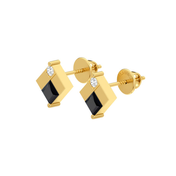 Style Black And Gold Drop Diamond Earring