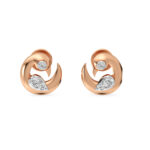 Parrot Curve Diamonds Earrings In Rose Gold