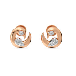 Parrot Curve Diamonds Earrings In Rose Gold