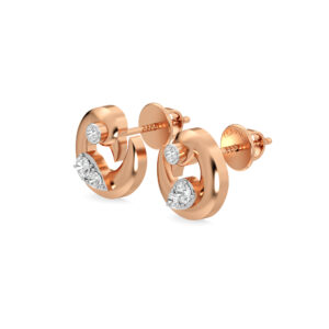 Parrot Curve Diamonds Earrings In Rose Gold