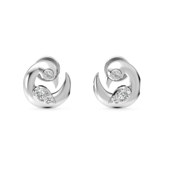 Parrot Curve Diamonds Earrings In Rose Gold