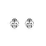 Delicate Heart-Shaped Gold Diamond Earring