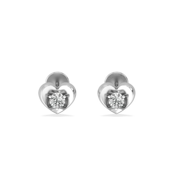 Delicate Heart-Shaped Gold Diamond Earring