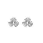 Pretty Flower Diamond Earring With Crystals in Rose Gold