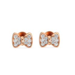 Graceful Bow Shaped Diamond Studs Earring