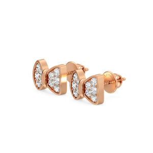 Graceful Bow Shaped Diamond Studs Earring