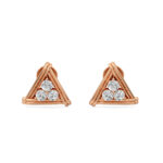 Triangle Twig Basket Diamond Studs Earrings