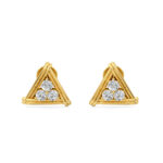 Triangle Twig Basket Diamond Studs Earrings