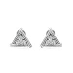 Triangle Twig Basket Diamond Studs Earrings