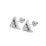 Triangle Twig Basket Diamond Studs Earrings