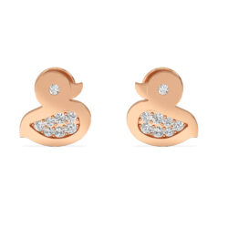 Minimal Duck Diamond Studs Earrings