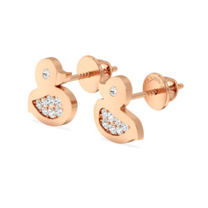 Minimal Duck Diamond Studs Earrings