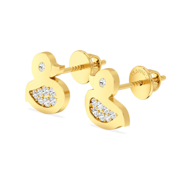 Minimal Duck Diamond Studs Earrings