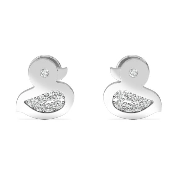 Minimal Duck Diamond Studs Earrings