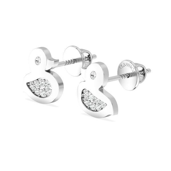 Minimal Duck Diamond Studs Earrings