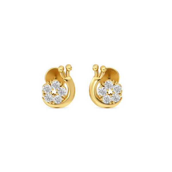Snail Trail Diamond Studs Earrings
