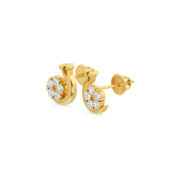 Snail Trail Diamond Studs Earrings