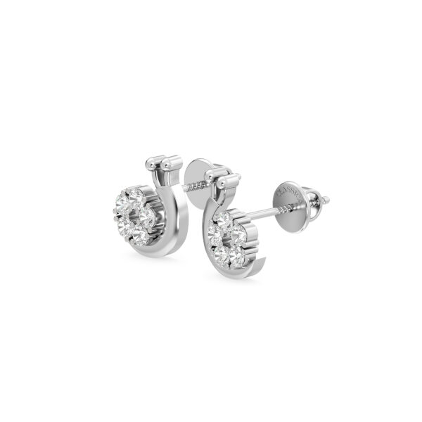 Snail Trail Diamond Studs Earrings