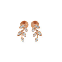 Olive Leaf Diamond Studs Earrings